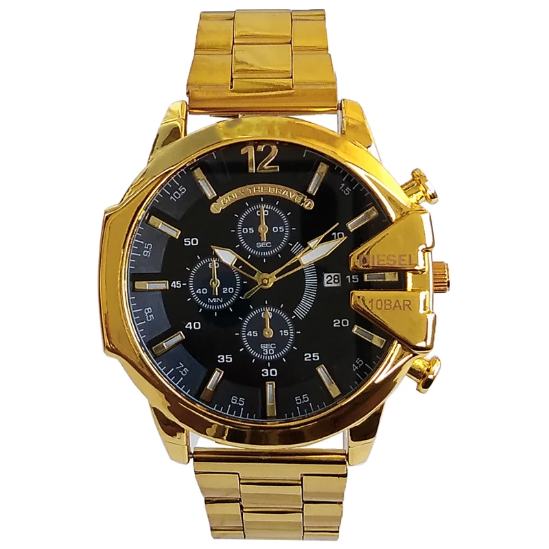 ساعت مچی عقربهای مردانه مدل بندفلزی شاخدار